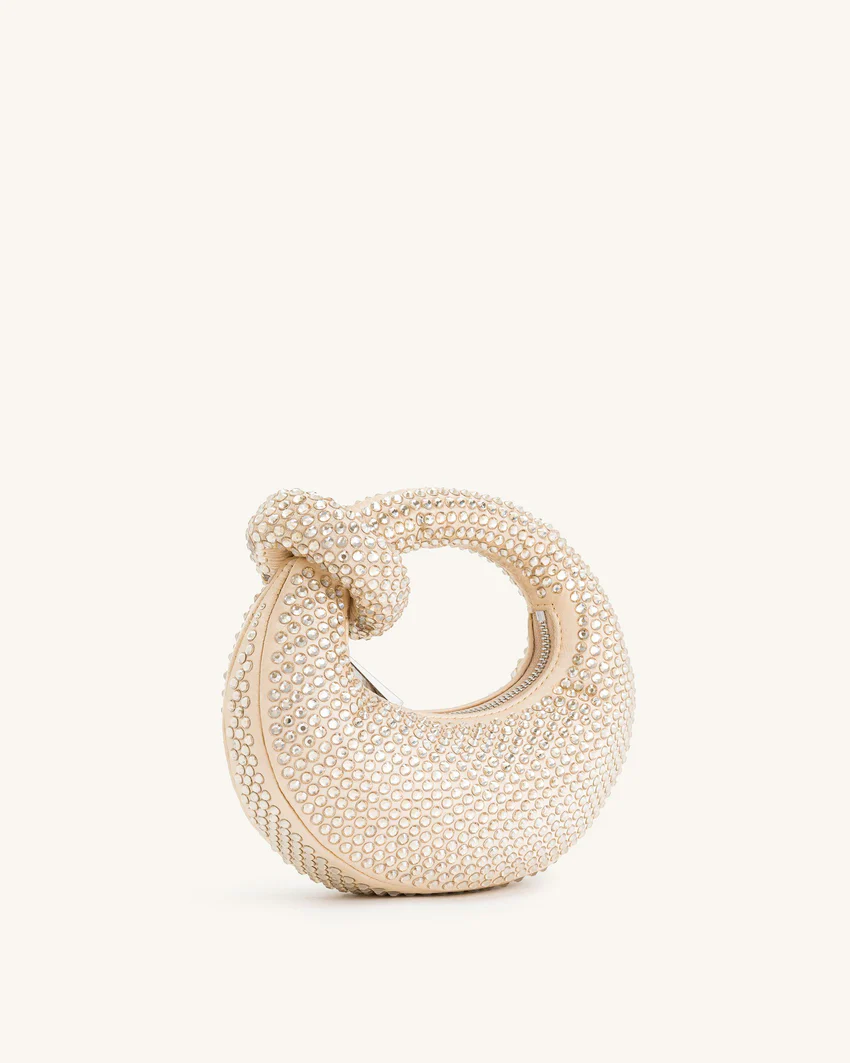 Abacus Artificial Crystal Mini Top Handle Bag - Yellow