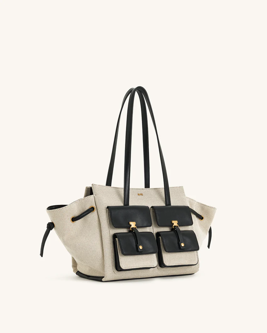 Linda Tote Bag - Black Canvas