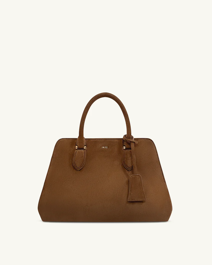 Lara Faux Suede Tote Bag - Brown