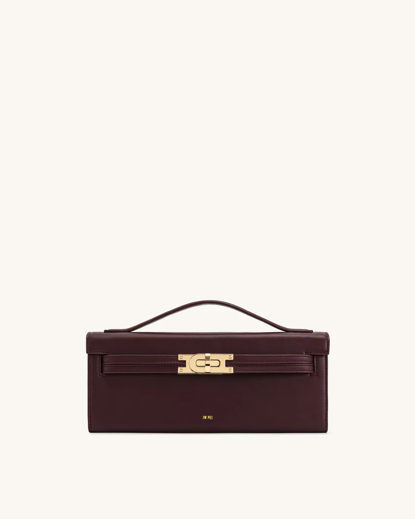 Bria Structured Top Handle Bag - Deep Burgundy
