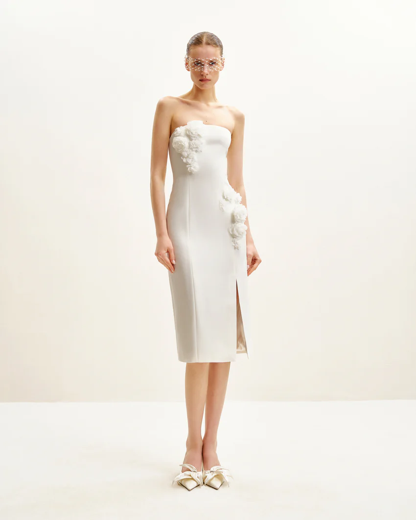 Petal Perfection Cocktail Dress - White