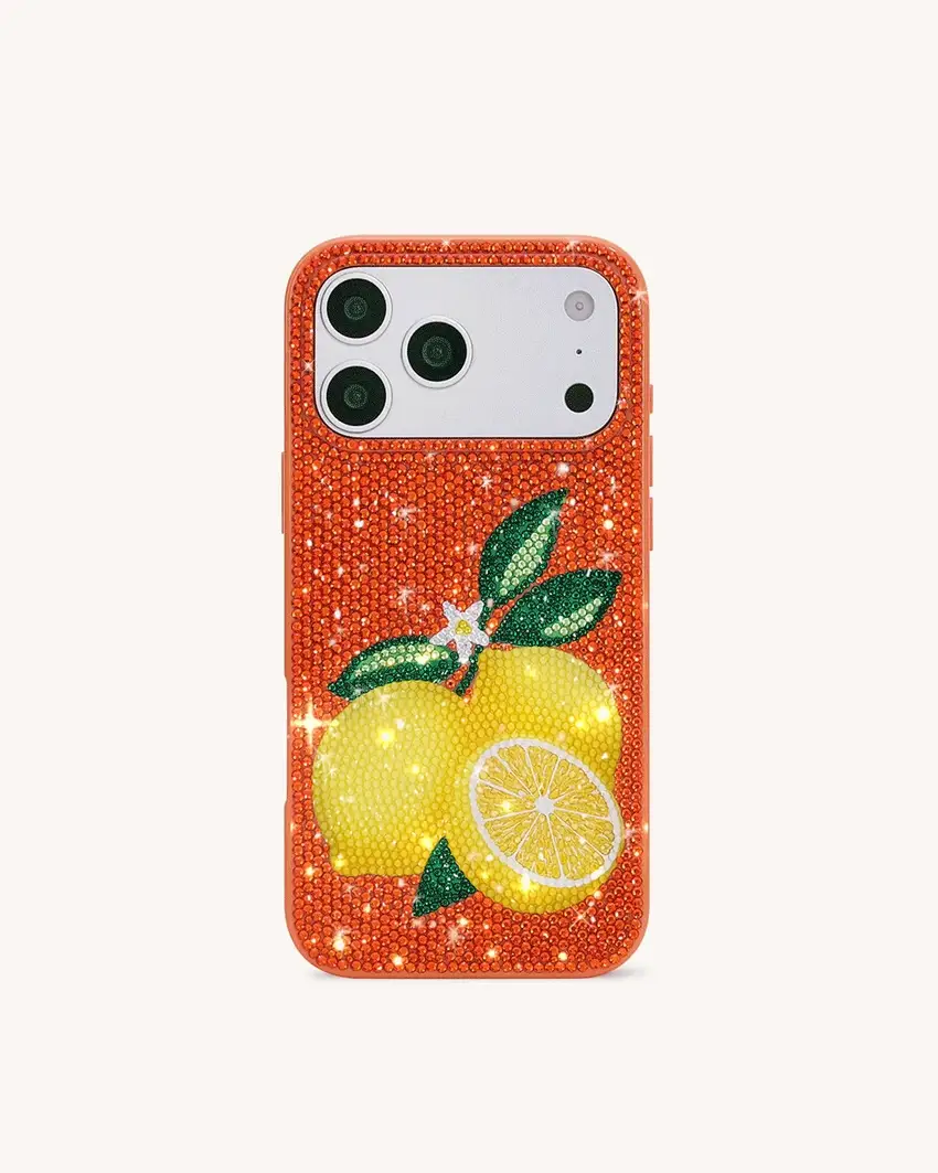 Lemon Artificial Crystal Phone Case - Orange