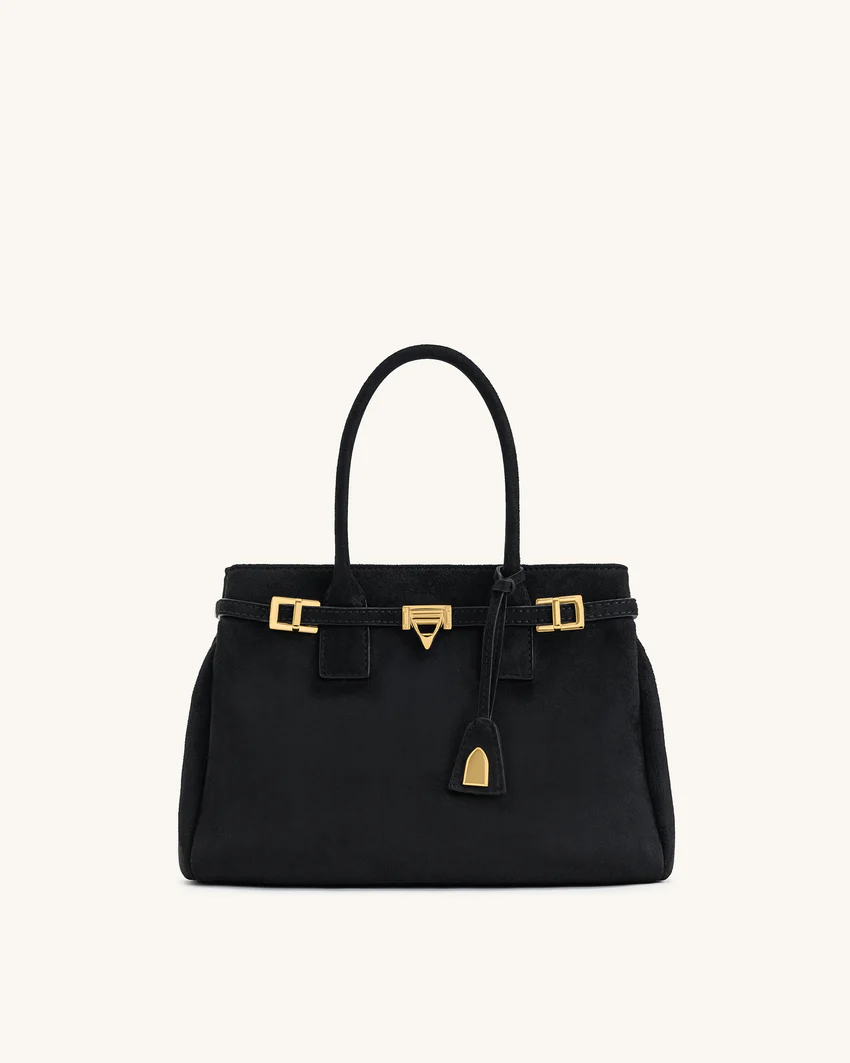 Miley Belt Embellished Tote Bag - Black