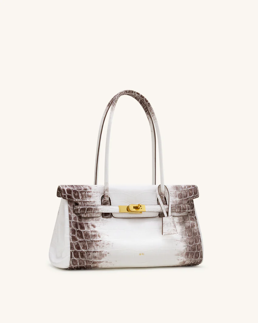 Yara Shoulder Bag - White Croc