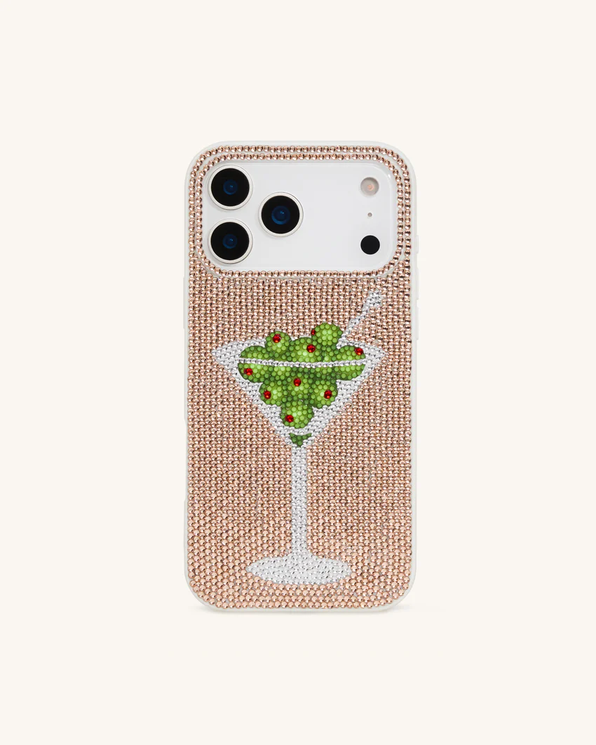 Olive Martini Artificial Crystal Phone Case - Gold