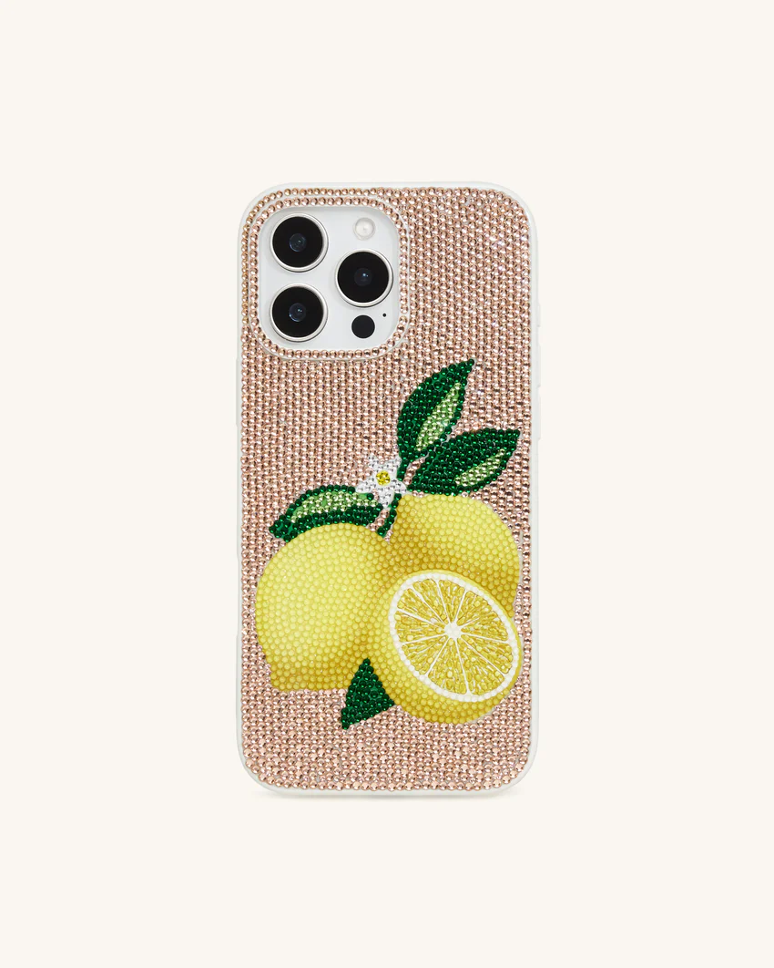 Lemon Artificial Crystal Phone Case - Gold